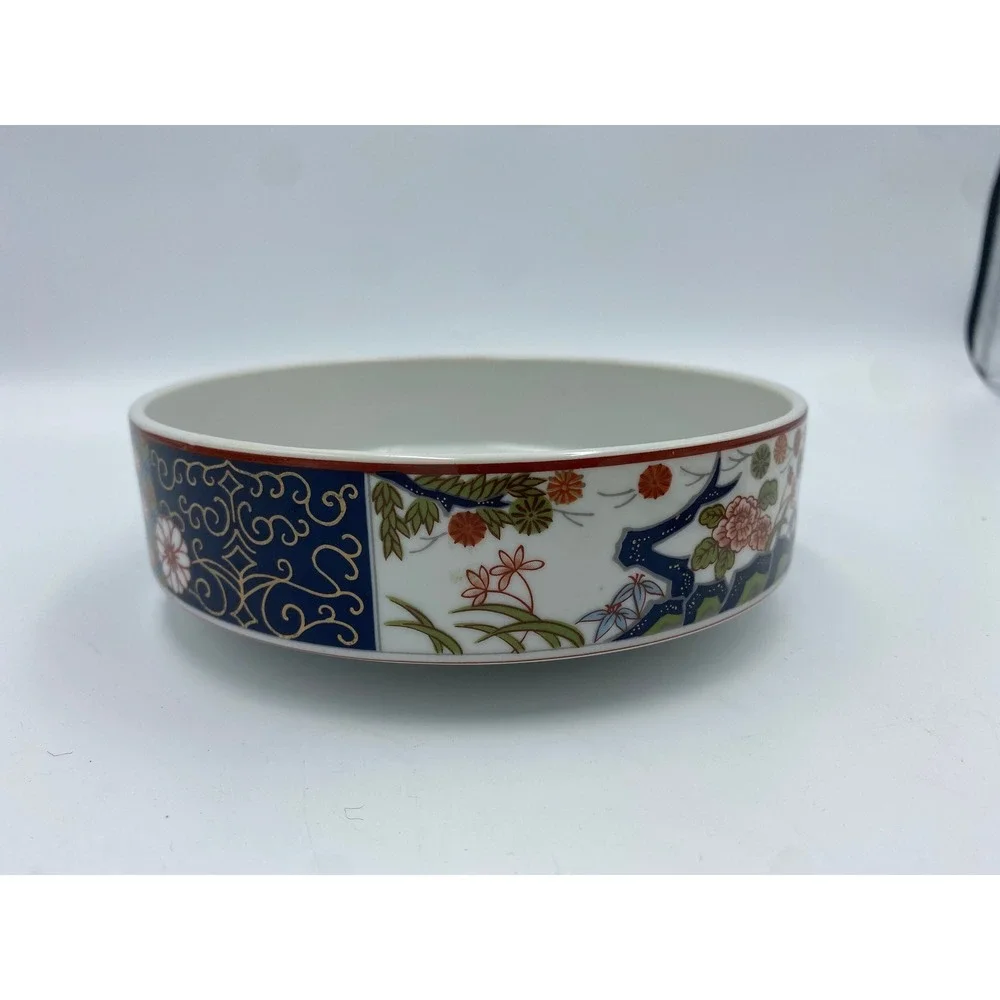 Vintage Artmark Japan Imari Floral Ceramic Trinket Jewelry Box 7